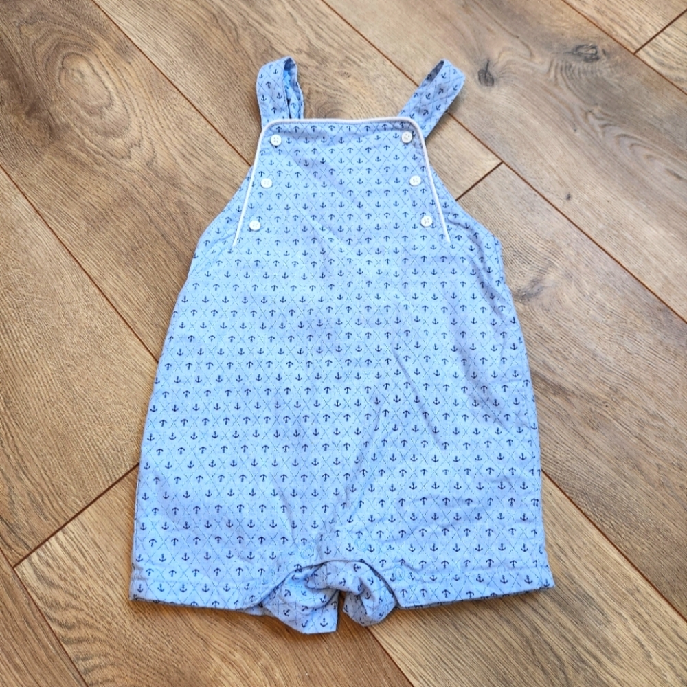 Janie and Jack Light Blue Anchor Romper